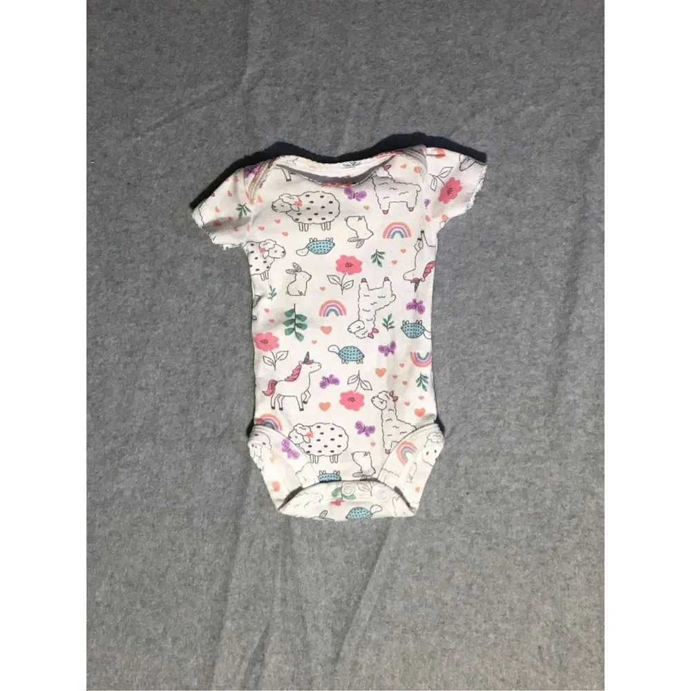 Baby Carter’s Onesie One Piece Size Preemie Wildlife Rainbow Flowers Cute
